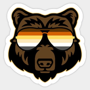 Bear in Bear Pride Flag Shades Sticker